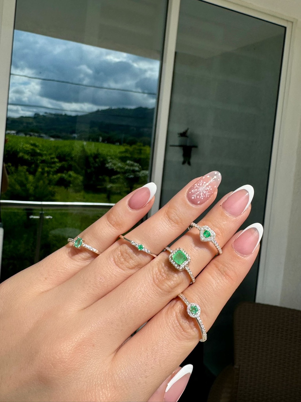Colección de anillos de esmeralda colombiana certificada ICG